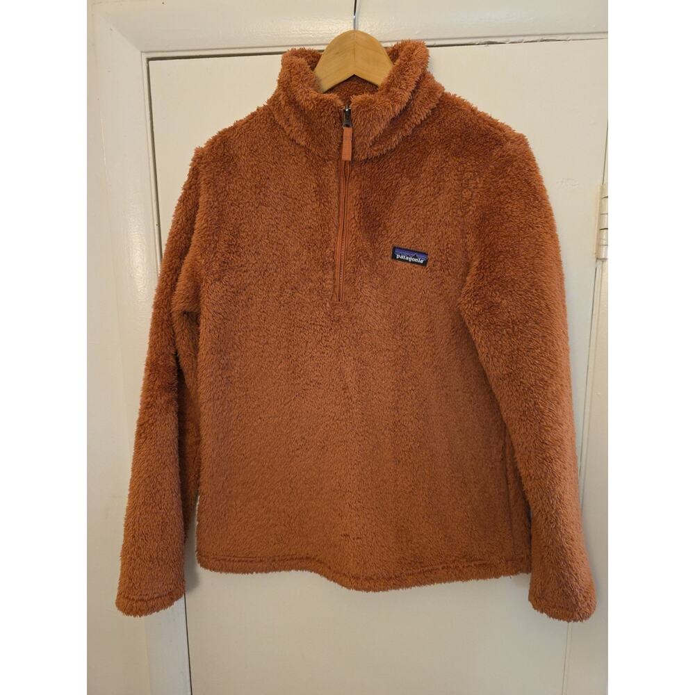 PATAGONIA Women's Los Gatos 1/4 Zip Pullover Fleece SWEATER Pink Sz M Worn Wear